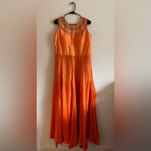 Orange 3 piece indian/bollywood gown